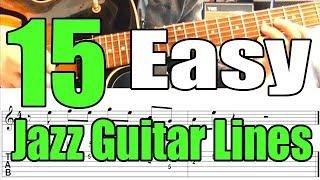 15 Jazz Guitar Licks For Beginners - Dorian, Ionian & Mixolydian Modes - Lesson With Tabs & Analysis