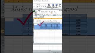 Make size a table excel part 4 | Excel | Beginner | #learnexcel #learnmicrosoftword #learnexcelfree