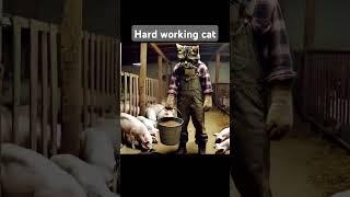 Hard working cat#poorcat #poorcat #meowmeowsadsong