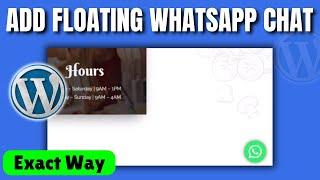 How to Add WhatsApp Chat to WordPress Website 2025