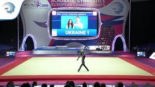 SEMENOVYCH & IVANYK (UKR) - 2019 European Age Group, 12 - 18 mixed pair final