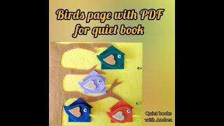 Quiet book tutorial with free printable patterns/ birds' page with PDF for homemade for toddlers