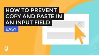 How To Prevent or Disable Copy and Paste in an Input Field | EASY