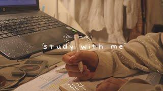 STUDY WITH ME 1hr⋆｡˚˚｡ at night (real sound)