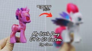 My Little Pony G4 to G5 Custom: Zipp Storm. Rehair, Repaint & Sculpting - OOAK Variation MLP Toy