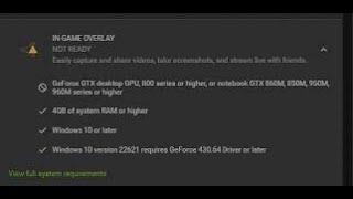 how to fix Nvidia geforce experience IN-game overlay (shadow play) not ready or enable (english)