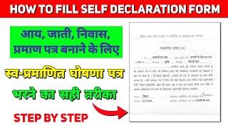 HOW TO FILL SELF DECLARATION FORM IN HINDI | स्व प्रमाणित घोषणा पत्र कैसे भरें 2024 | AadiTechByte