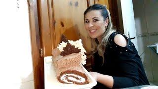 بسكوي رولي الشكولاتة بنين وساهل وسريع Bûche de Noël facile