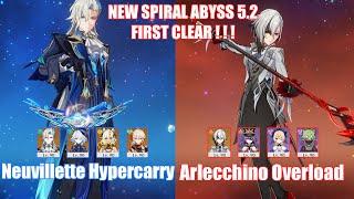 C1 Neuvillette Hypercarry & C0 Arlecchino Overload | NEW Spiral Abyss 5.2 | Genshin Impact