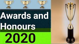 Awards and Honours 2020|| Current affairs 2020 in English|| Current affairs in English