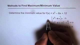 4 Methods to Find Minimum Value From Quadratic Equation