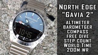 North Edge Gavia 2 full review. 200m WR/Diving Depth/Alti/Baro/Compass/Pedometer #264 #gedmislaguna