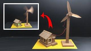 How To Make A Wind Turbine At Home || Working Model Of A Wind Turbine Generator || School Project