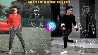 Outline Sketch Effect | PicsArt Tutorial | sketch photo editing