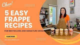 CAFE RECIPES: 5 EASY FRAPPUCCINOS USING ESPRESSO SHOTS IN 22OZ CUPS