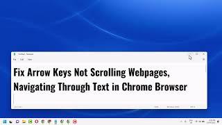 Fix Arrow Keys Not Scrolling Webpages, Navigating Through Text in Chrome Browser