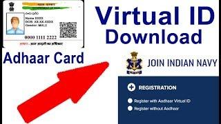 Adhar Card Virtual ID Number Kaise Downoad kare How to Generate Virtual Id Adhar Indian Navy