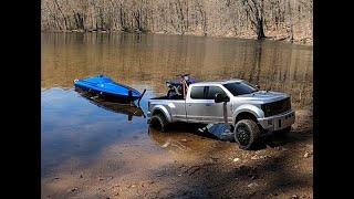 Cen RACING FORD F450 DUALLY & RC RACING BOAT LAUNCH.