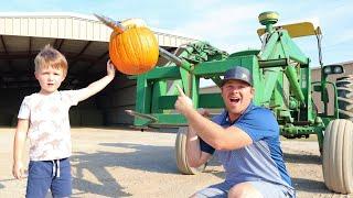 Using tractors on the farm to destroy things | Tractors for kids