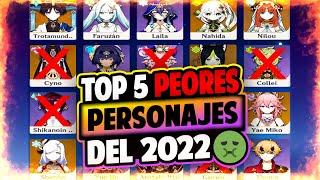 LOS PEORES PERSONAJES LANZADOS EN 2022  Personajes que decepcionaron... | Genshin Impact Español