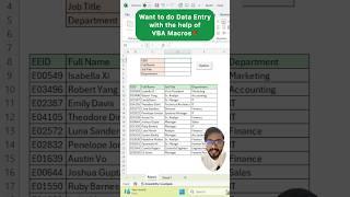 VBA Macros Data Entry in Excel‼️Amazing Feature #exceltutorial #exceltips #excel #shorts