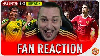 Ronaldo GOAT Man Utd 3-2 Norwich City GOALS United Fan Reacts