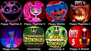 Poppy Playtime Chapter 4,Poppy Playtime 3,Poppy Playtime 2,Poppy Moible,Zoonomaly 1 2,Poppy Horror