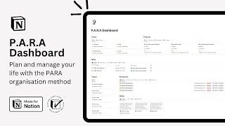 PARA Dashboard - FREE Second Brain Notion Template