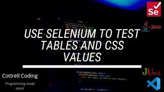 Use Selenium to test tables and CSS values