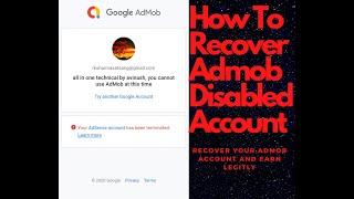 How To Recover Disabled Admob Account..