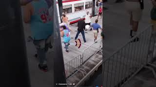 White and Blacks Clash In A Massive Brawl On The Docks of the Riverboat Harriott in Montgomery AL.