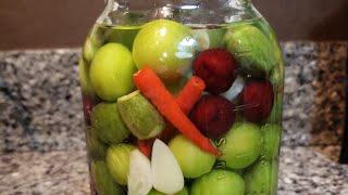 KrazyKAT's Pickled Green Almonds,  Green Plums and Cherry Plums