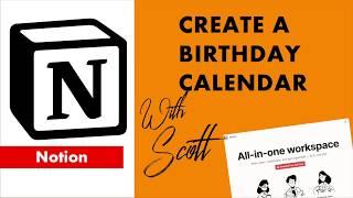 Notion Birthday calendar