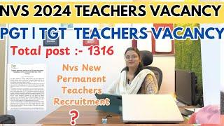 NVS NEW PERMANENT TEACHERS RECRUITMENT | NVS TEACHERS VACANCY 2024 | NVS NEW PGT TGT VACANCY 2025