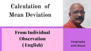 Calculation of Mean Deviation (English) from Individual data.