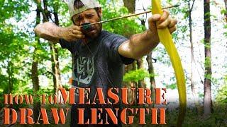 How to measure draw length on a long bow, recurve, or self bow.