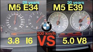 INSANE ACCELERATION BATTLE | BMW M5 3.8 E34 vs BMW M5 E39 5.0 | 340 vs 400 PS | Leightweight vs V8