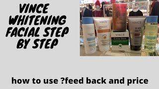 Vince# skin whitening facial#step by step#good facial easy to use.reasonable prices.