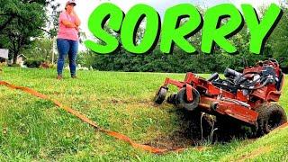CUSTOMER CAME HOME AT THE WRONG TIME - WE WILL FIX ALL THE DAMAGE TO THE LAWN!