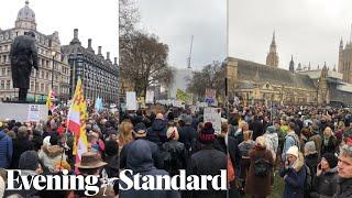 Thousands gather in London's Parliament Square to protest against Covid-19 restrictions