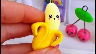 Лепим Банан Брелок Из Лёгкого Пластилина DIY Kawaii Banana Clay Tutorial