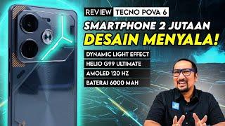 2 Jutaan, Desain Futuristik, Layar 120Hz, Baterai Besar, Cocok utk Gaming! Review TECNO POVA 6