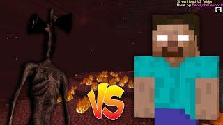 Siren Head vs Herobrine in the nether in Minecraft