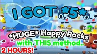 I GOT *5* HUGE HAPPY ROCKS FROM DOING THIS METHOD.. | Pet Simulator X