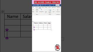 How To Create Table In Ms Word | Short Method To Insert Table| #short #word #viral