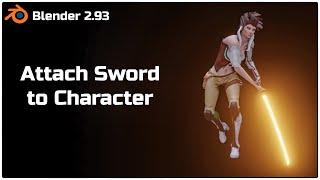 Attach Sword to Character Rig Easily | Blender 2.93 Beginners tutorial