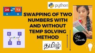 Swapping of two numbers with and without temporary variable l In python | python tutorials