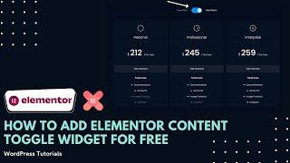 How to add Elementor Content Toggle Widget for Free | Wordpress Tutorials