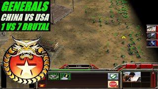 C&C Generals _1 VS 7 Brutal Armies( 1 China vs 7 USA)