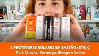 5 protetores solares em bastão - Sallve, Dermage, Bioage e Pink Cheeks  COMPARAÇÃO